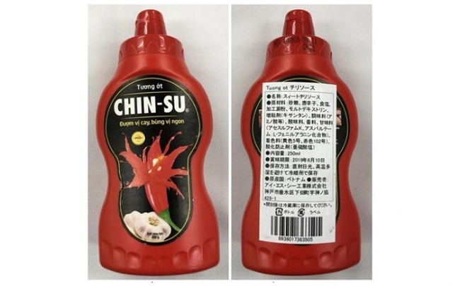 Nhật Bản thu hồi hơn 18.000 chai tương ớt Chinsu nhập khẩu